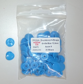 Kamsnap press-buttons 12.4mm (25 pcs), Azure 8